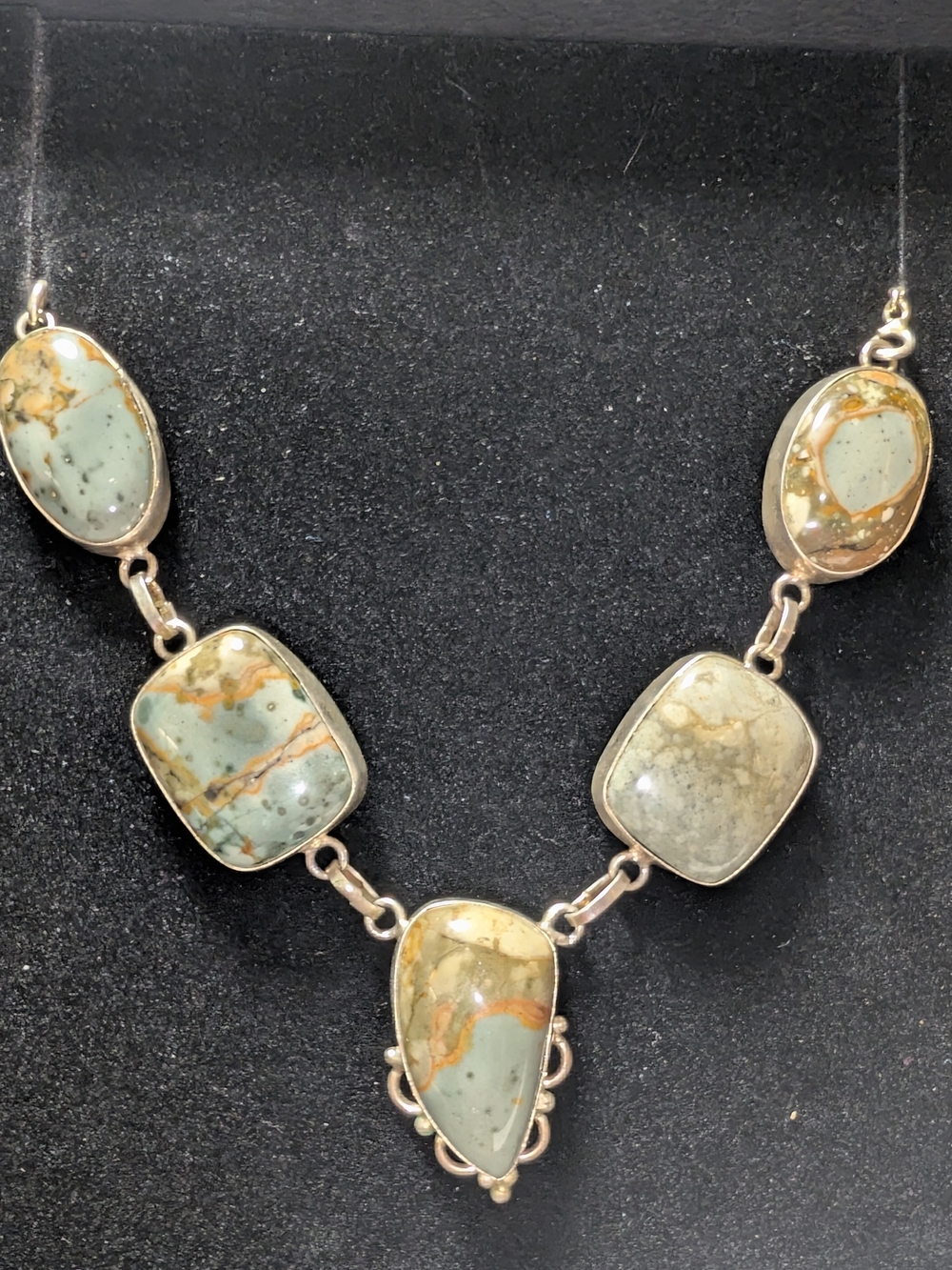 Handcrafted Jasper Statement Necklace - Sterling Silver